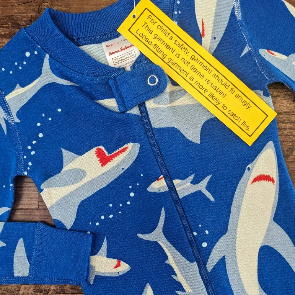 NWT Hanna Andersson Shark Sleeper Pajama